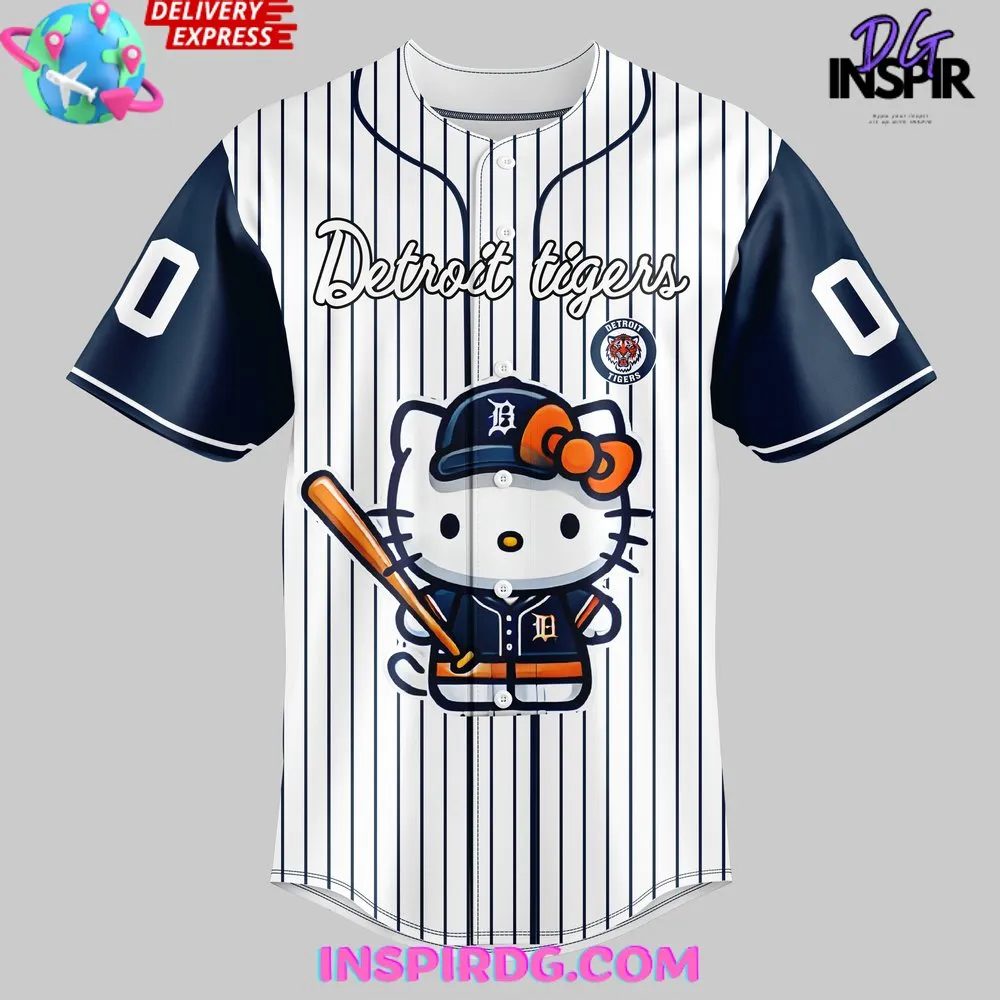-Hello Kitty x Detroit Tigers 2024 Custom Baseball Jersey