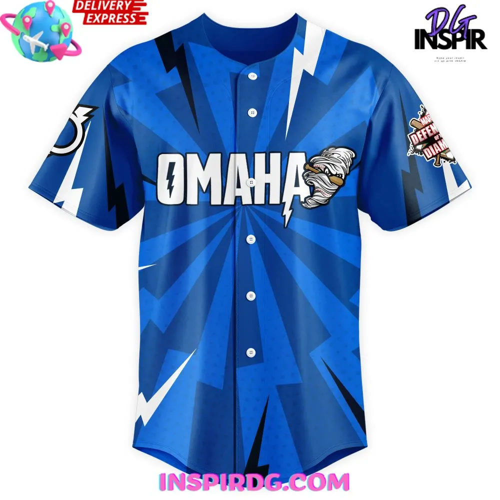 -Marvel Defenders of the Diamond Omaha Storm Chasers Baseball Jersey