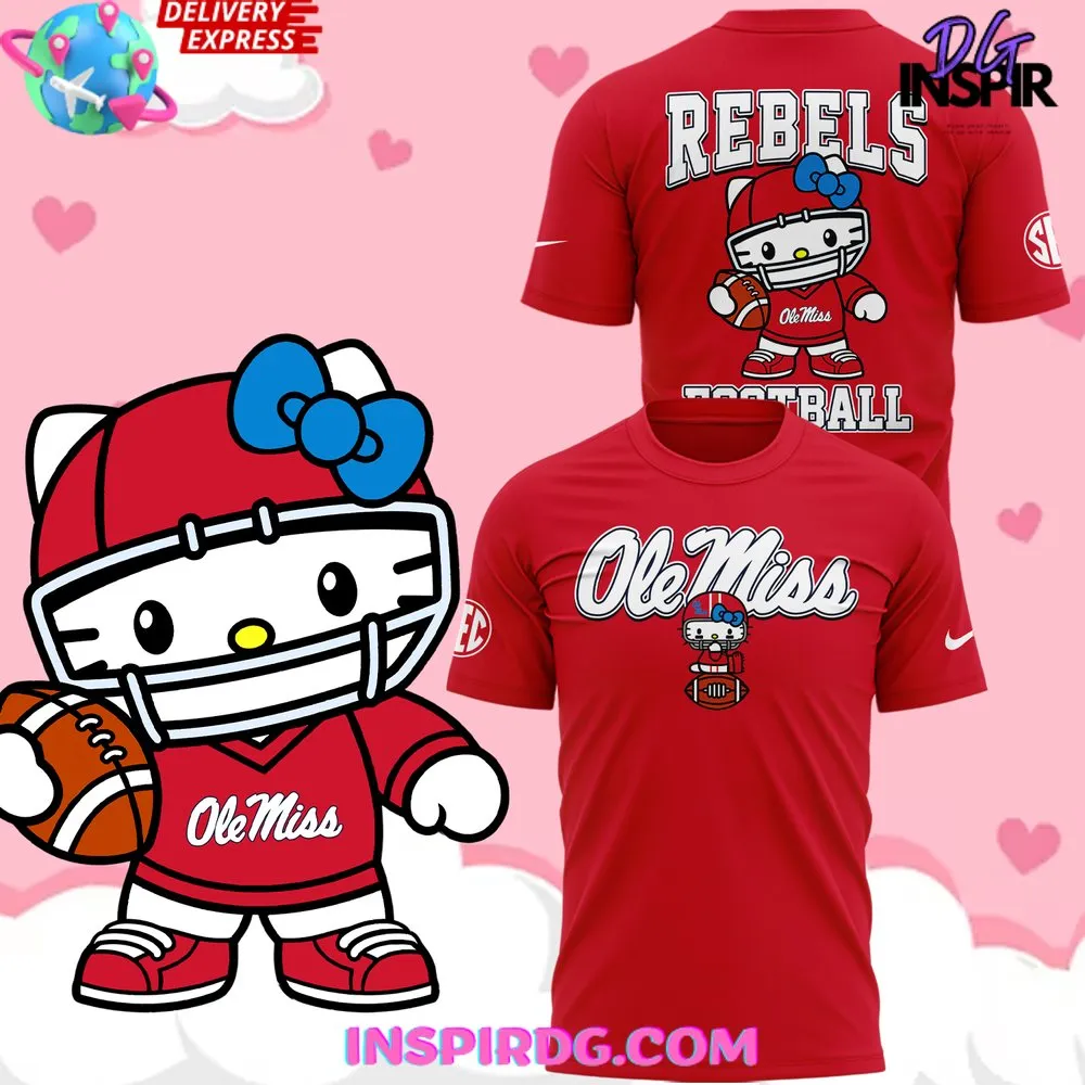 -Ole Miss Rebels x Hello Kitty 2024 Red T-Shirt