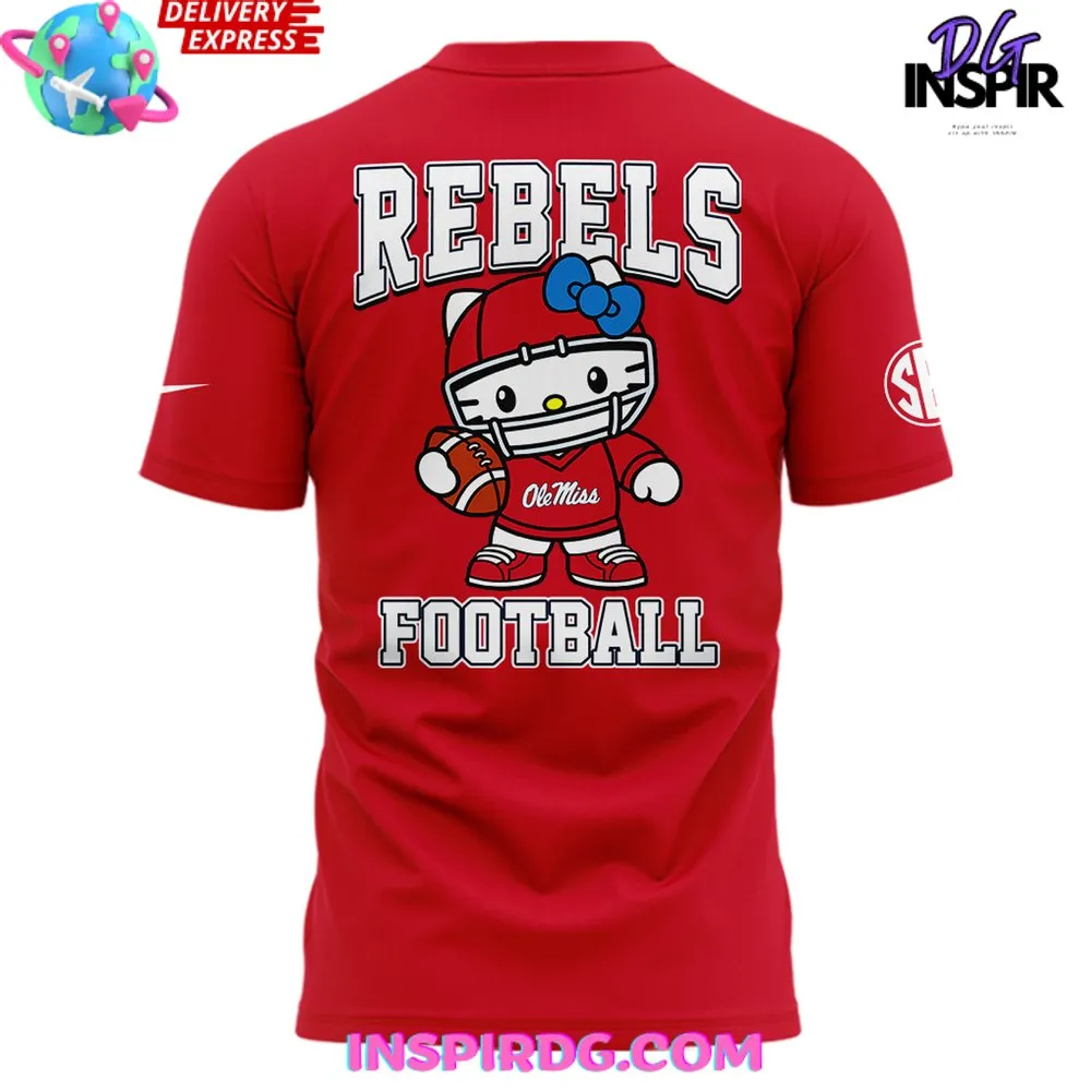 -Ole Miss Rebels x Hello Kitty 2024 Red T-Shirt