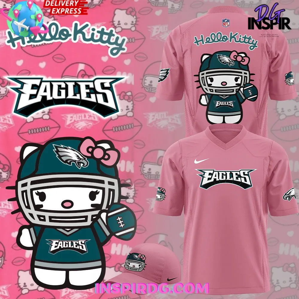 -Philadelphia Eagles x Hello Kitty Pink T-Shirt