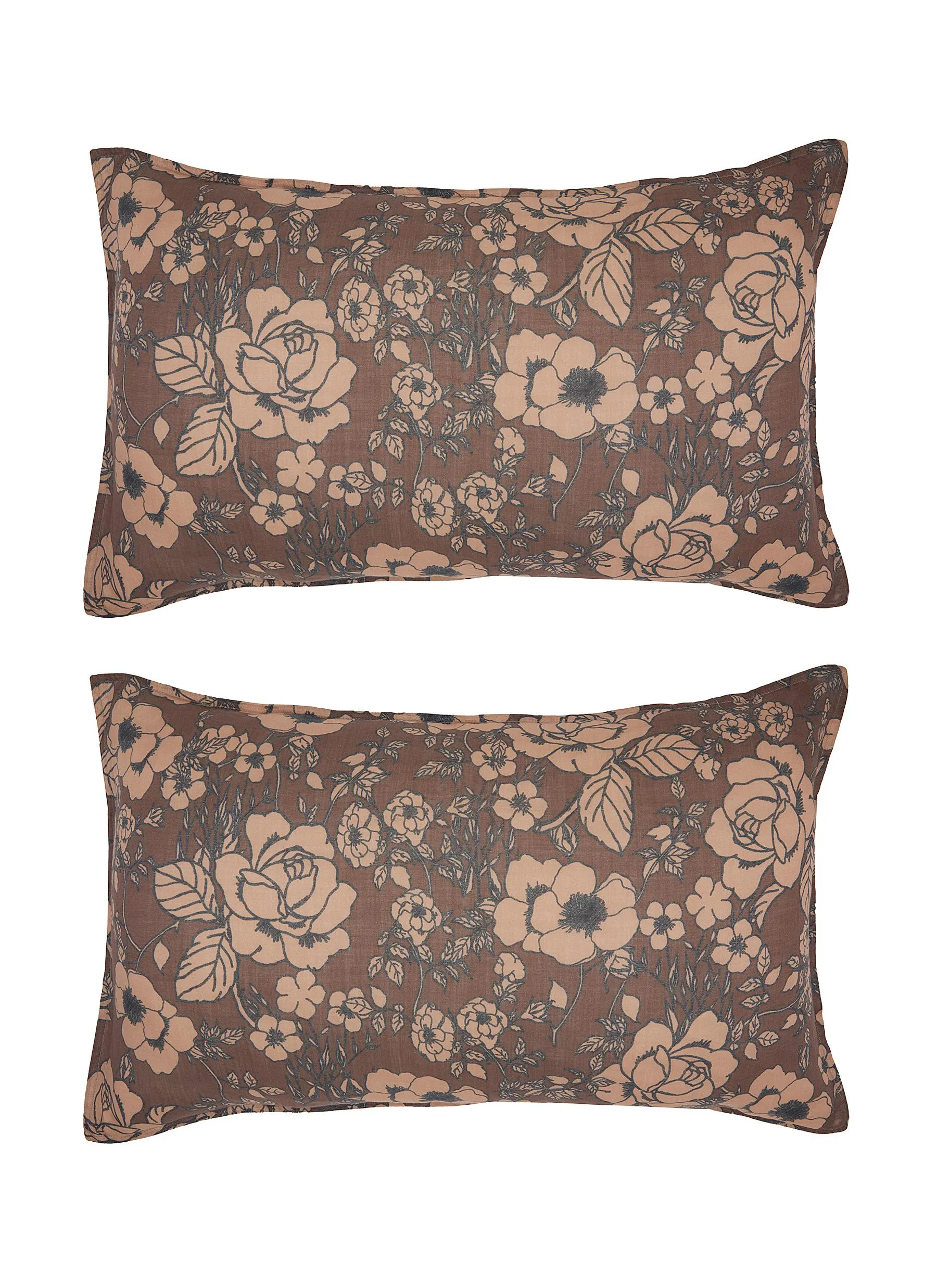 -----------SOCIETY LIMONTA ---- ------------ ----Nap Anemon Printed Pillowcase Set of 2 — Cacao --
