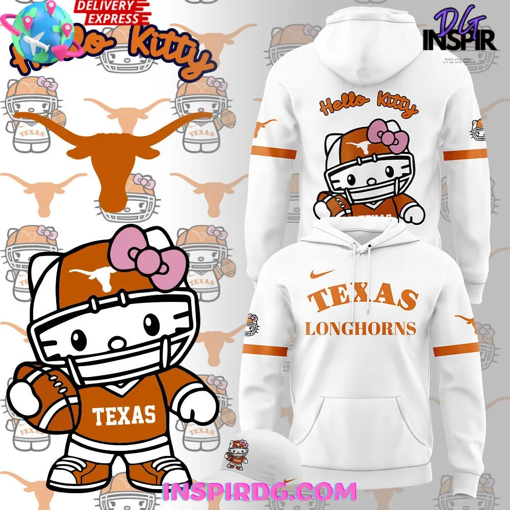 -Texas Longhorns x Hello Kitty 2024 White Hoodie