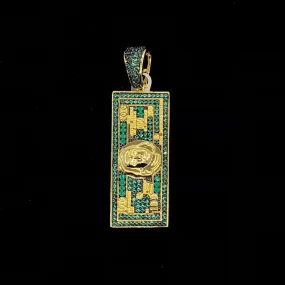 $100 Bill Green VVS CZ Hip Hop Bling Bling Pendant