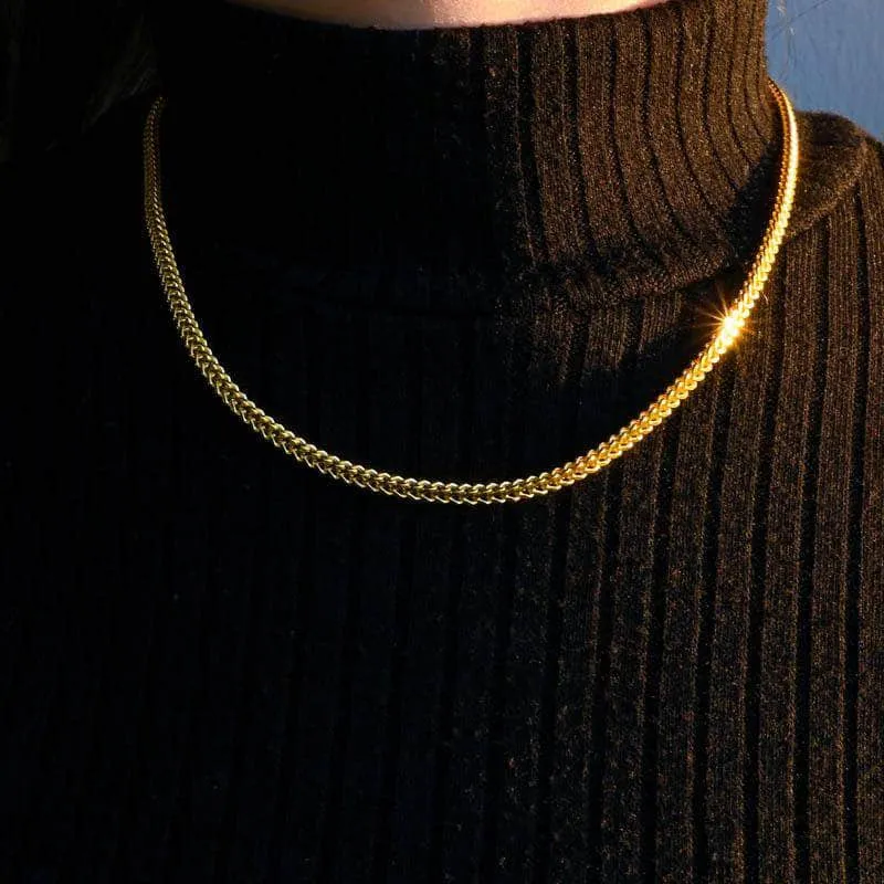 10k Gold Chain - Solid Franco Chain Yellow Gold