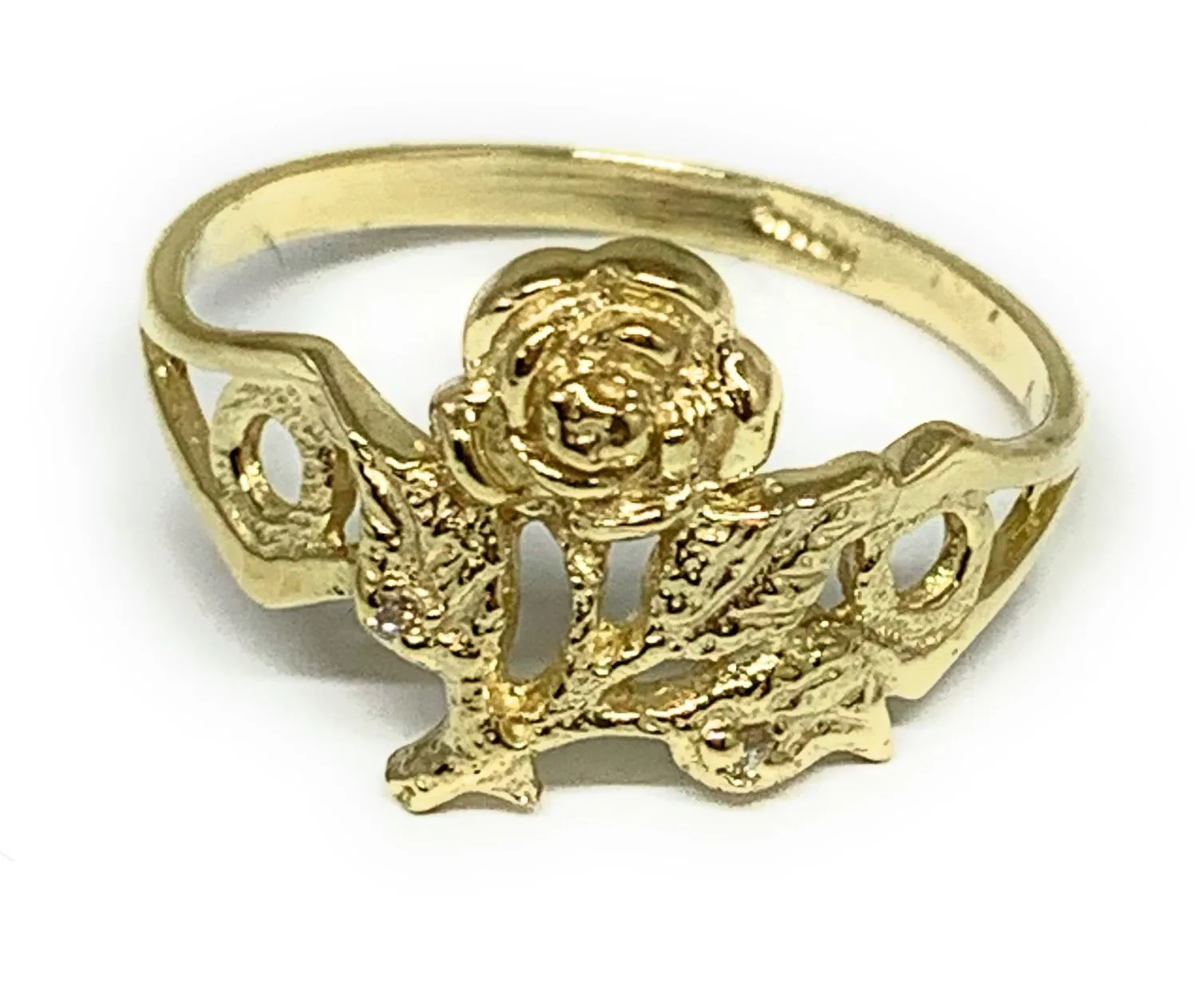 14k Solid Gold Yellow Flower Ring (FC 185)
