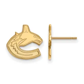 14k Yellow Gold NHL Vancouver Canucks Small Post Earrings