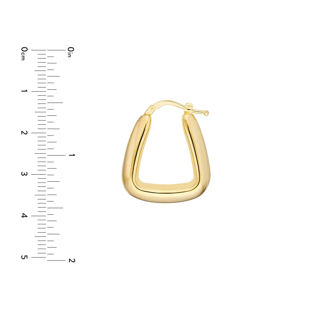 14kt Gold Puff Tapered Squared Off Hoop Earrings