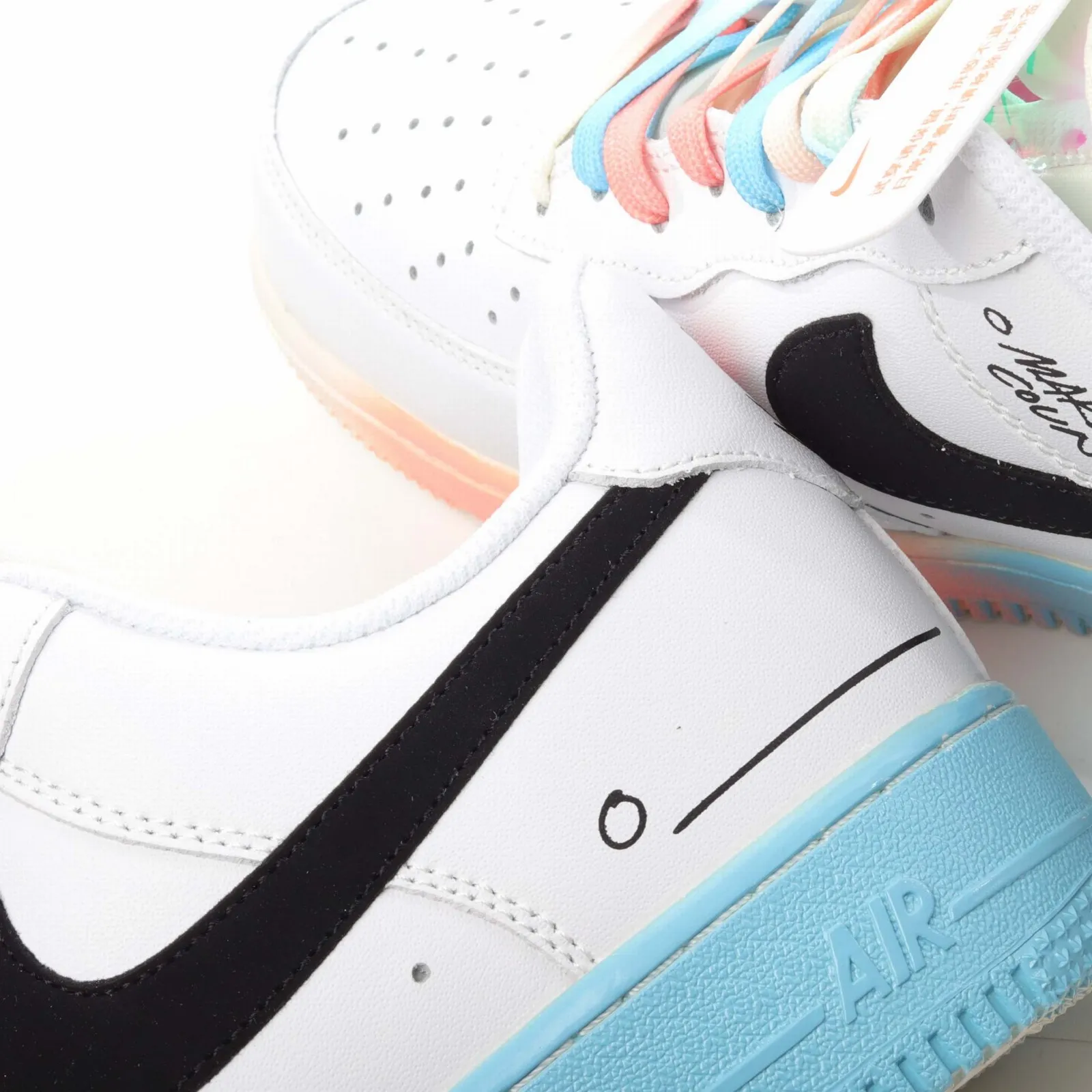 2021 Nike Air Force 1 07 Low White Multi Color Just Do It DJ4678-101