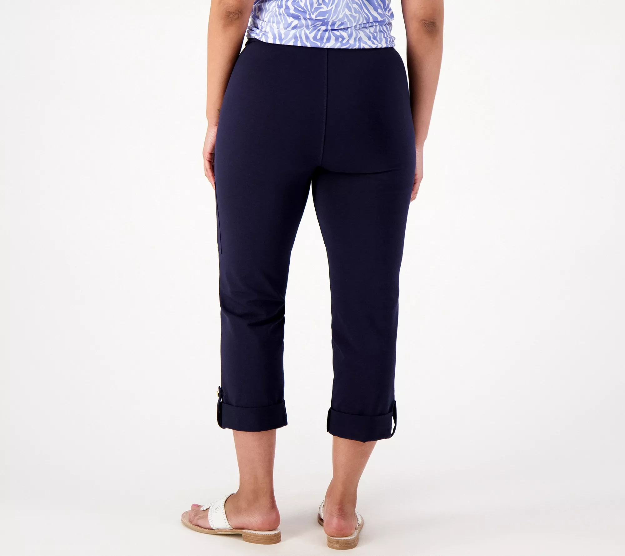 "As Is" Susan Graver Weekend Petite Premium Stretch Slim Leg Crop Pants