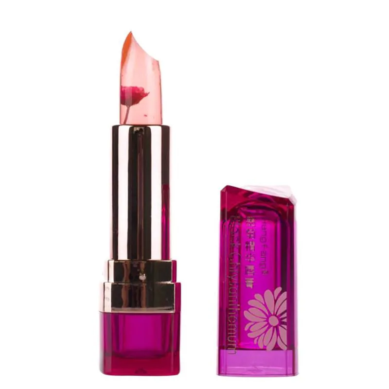 35g Black Chrysanthemum Nonstick Cup Lipstick Flower Jelly Temperature-changed Lip Balm Moisturizer Lips Stick SM6