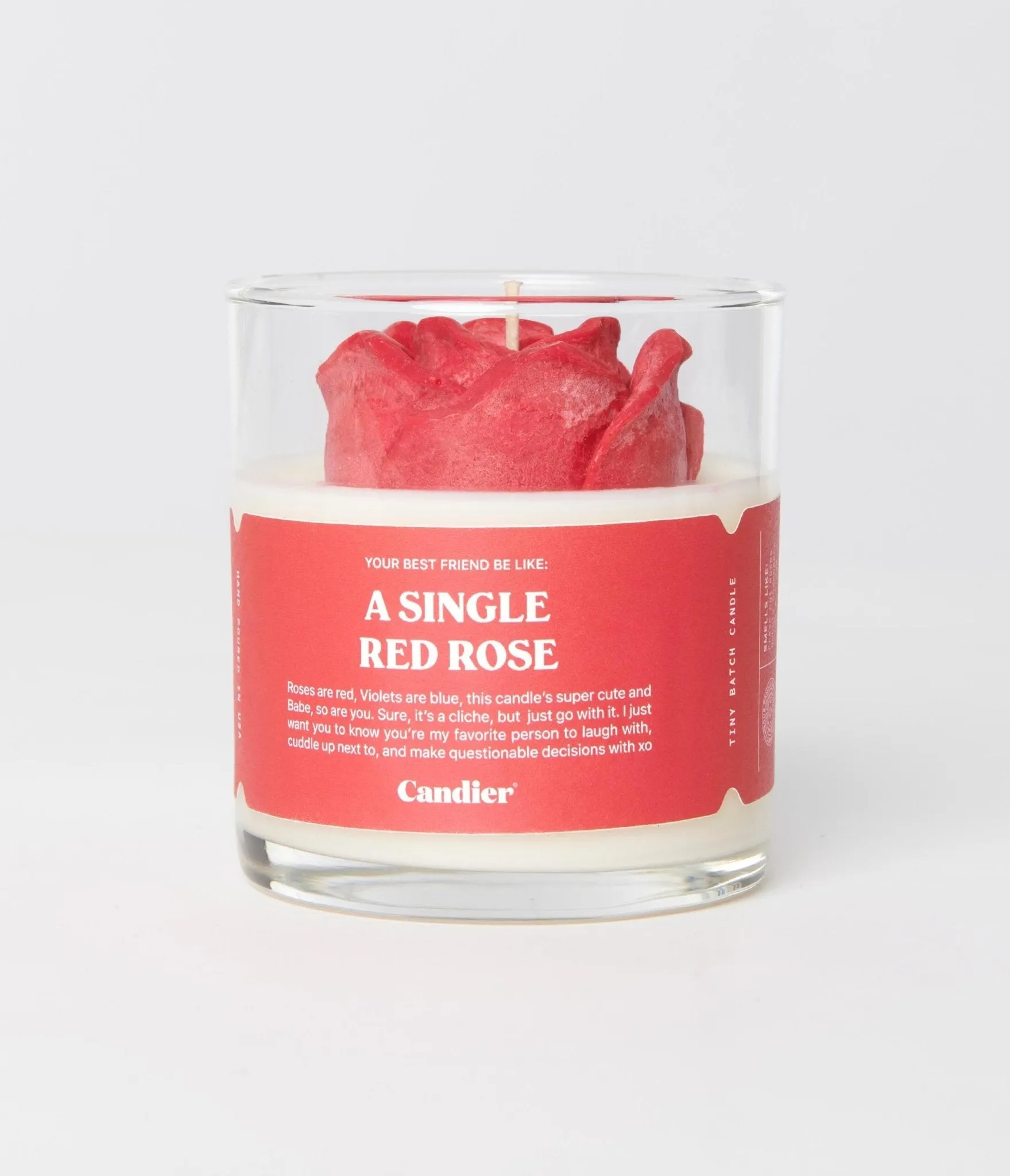 A Single Red Rose Candle