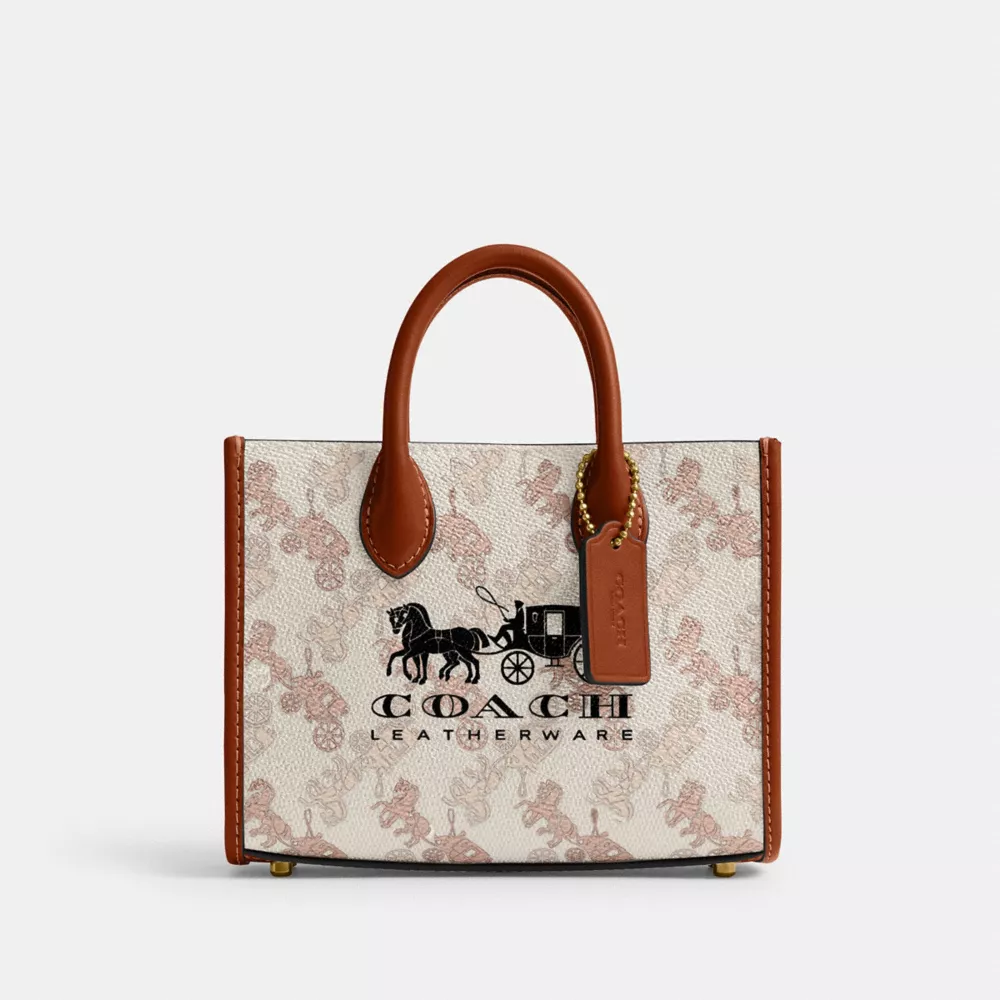 ACE TOTE BAG 17 WITH HORSE AND CARRIAGE PRINT