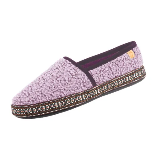 Acorn Women's Woven Trim Moccassin Slipper Iris