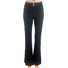 Acrobat Black Flared Leg Mid Rise Elastic Waist Pockets Stretch Pull On Pants 40