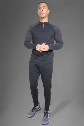 Active Gym Performance Funnel Neck Tracksuit | boohooMAN UK