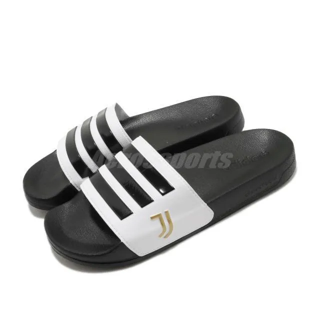 Adidas adilette shower juventus black white gold men sandal slide slipper fw7075