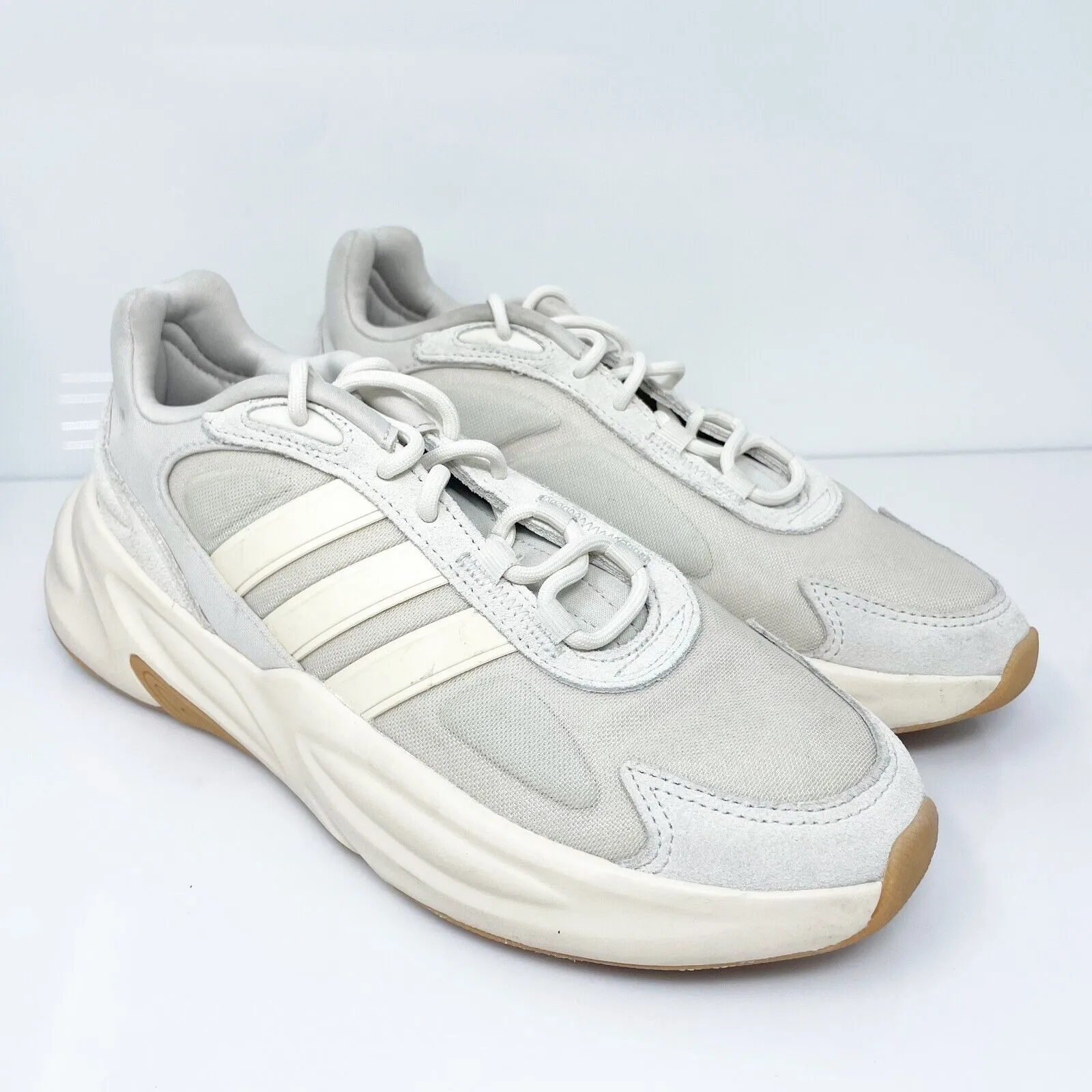Adidas Mens Ozelle Cloudfoam GX6762 Beige Running Shoes Sneakers Size 8.5
