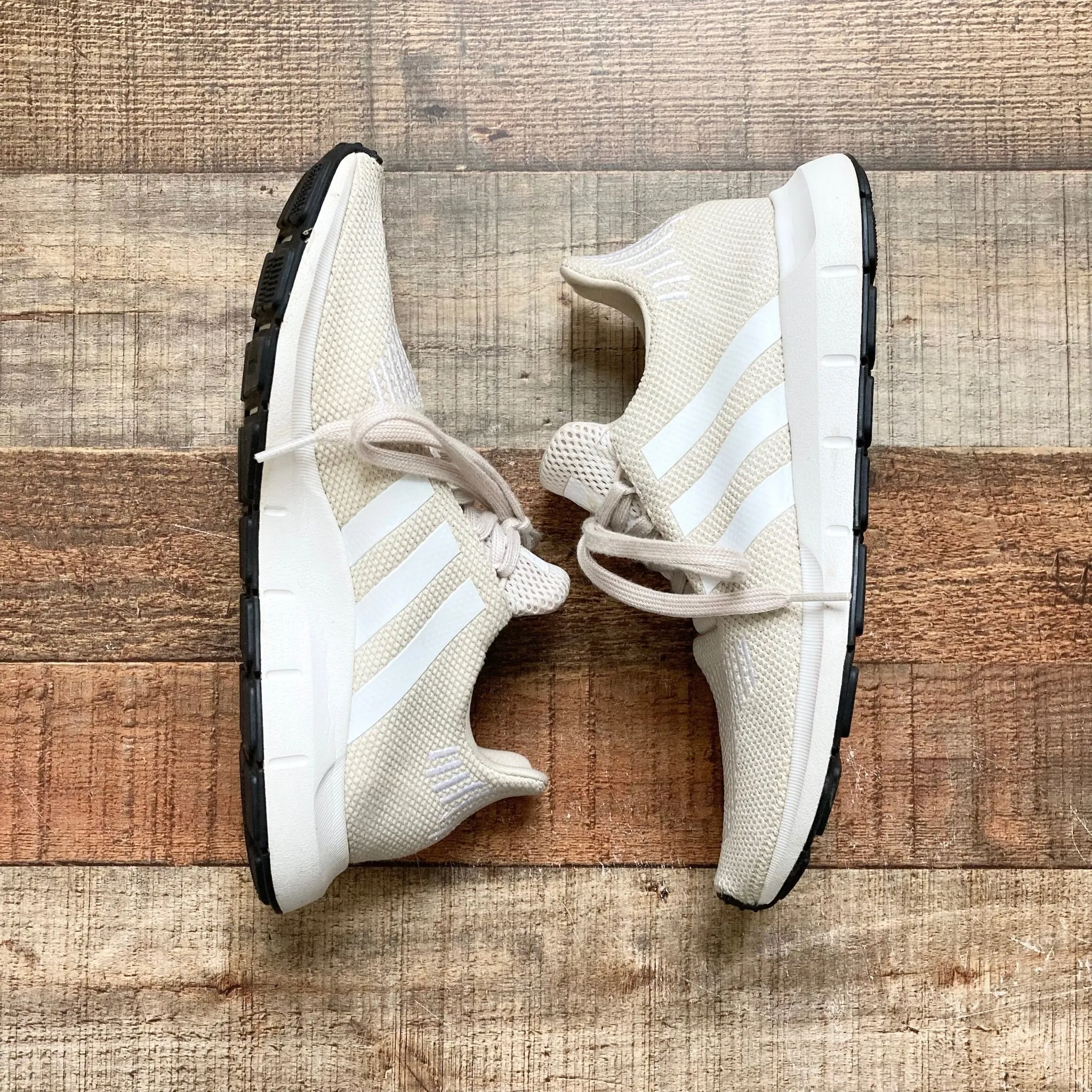 Adidas Tan and White Swift Run Sneakers- Size 7.5 (Brand New Condition)