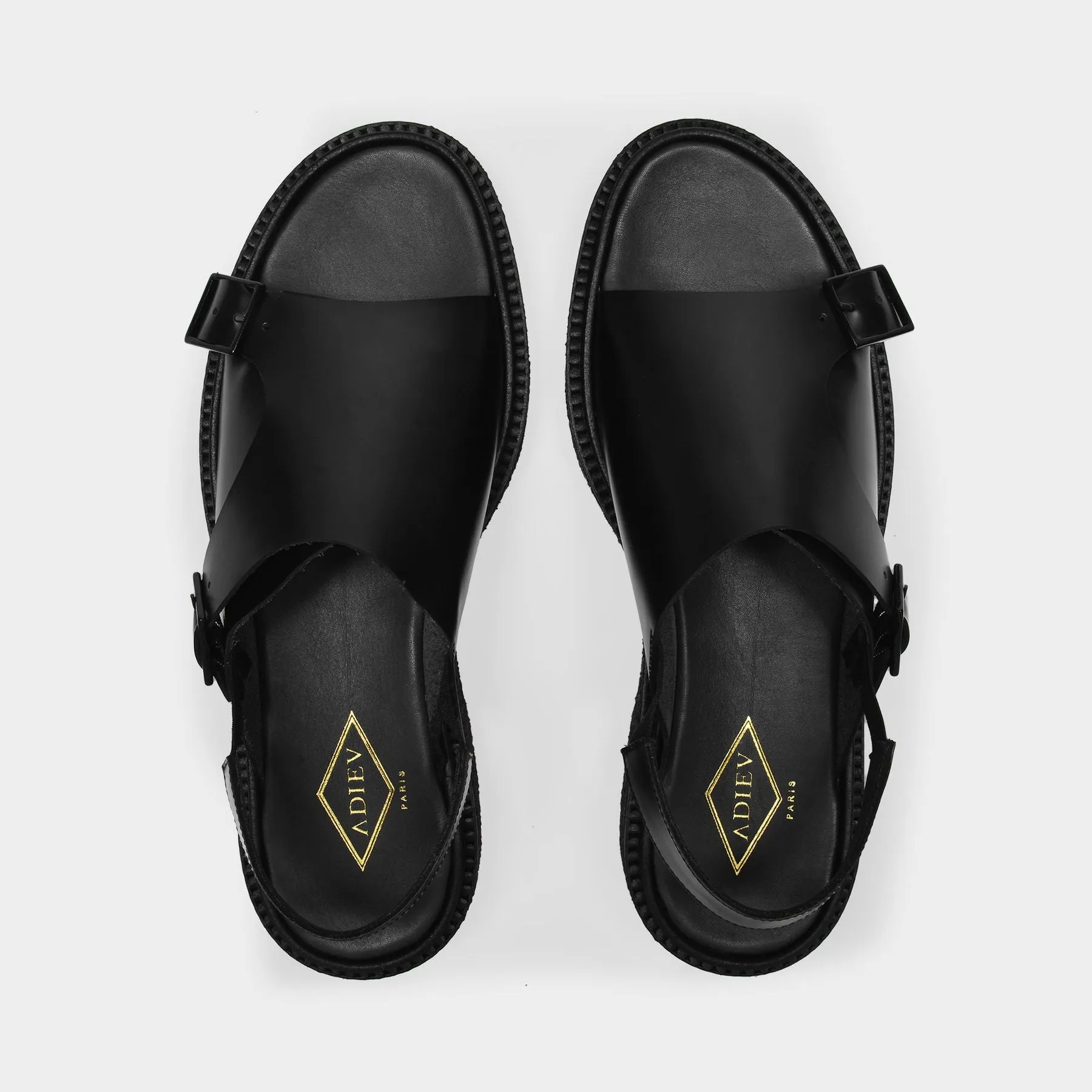 Adieu  Type 140 Sandals in Black Leather