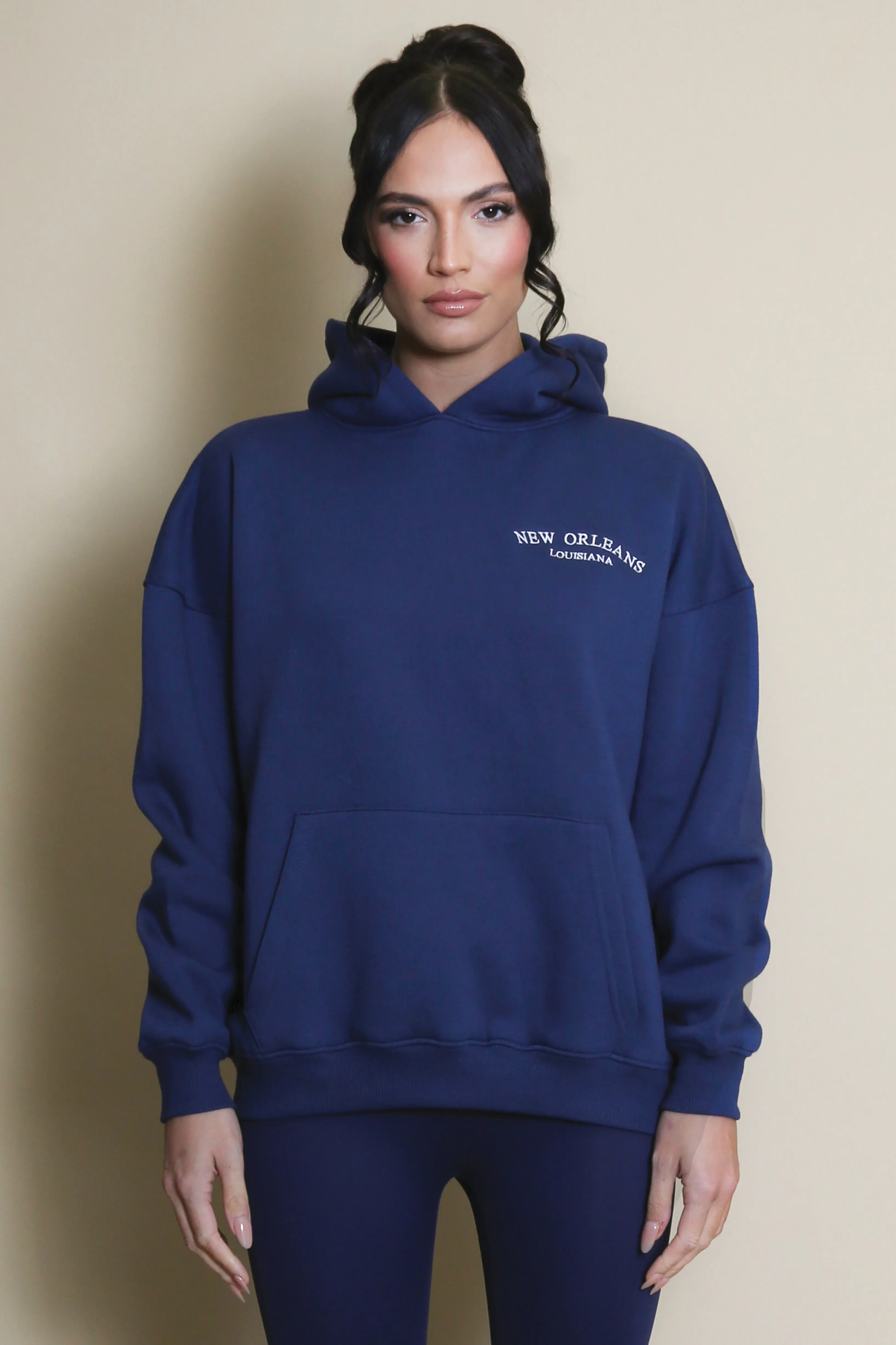 Aegean Blue New Orleans Hooded Oversized Sweatshirt