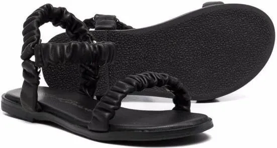 Age of Innocence Kyle ruched leather sandals Black