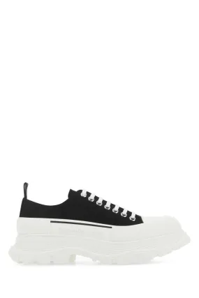 Alexander Mcqueen Black Canvas Tread Slick Sneakers