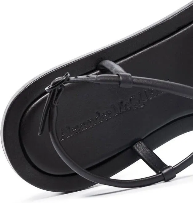 Alexander McQueen crossover strap open-toe flat sandals Black