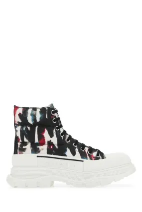 Alexander Mcqueen Printed Fabric Tread Slick Sneakers