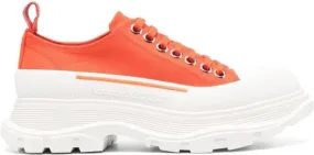Alexander McQueen Tread-Slick Lace-Up canvas sneakers Orange