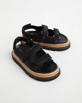 Alias Mae Veda Black Sandals in Satin Black