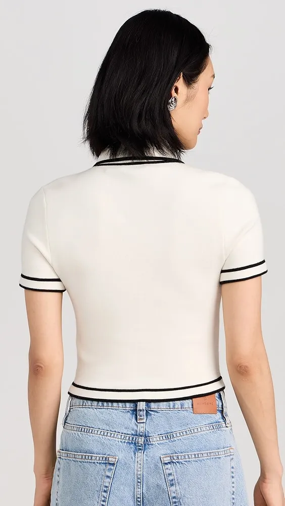 alice + olivia   Marlena Button Front Polo 