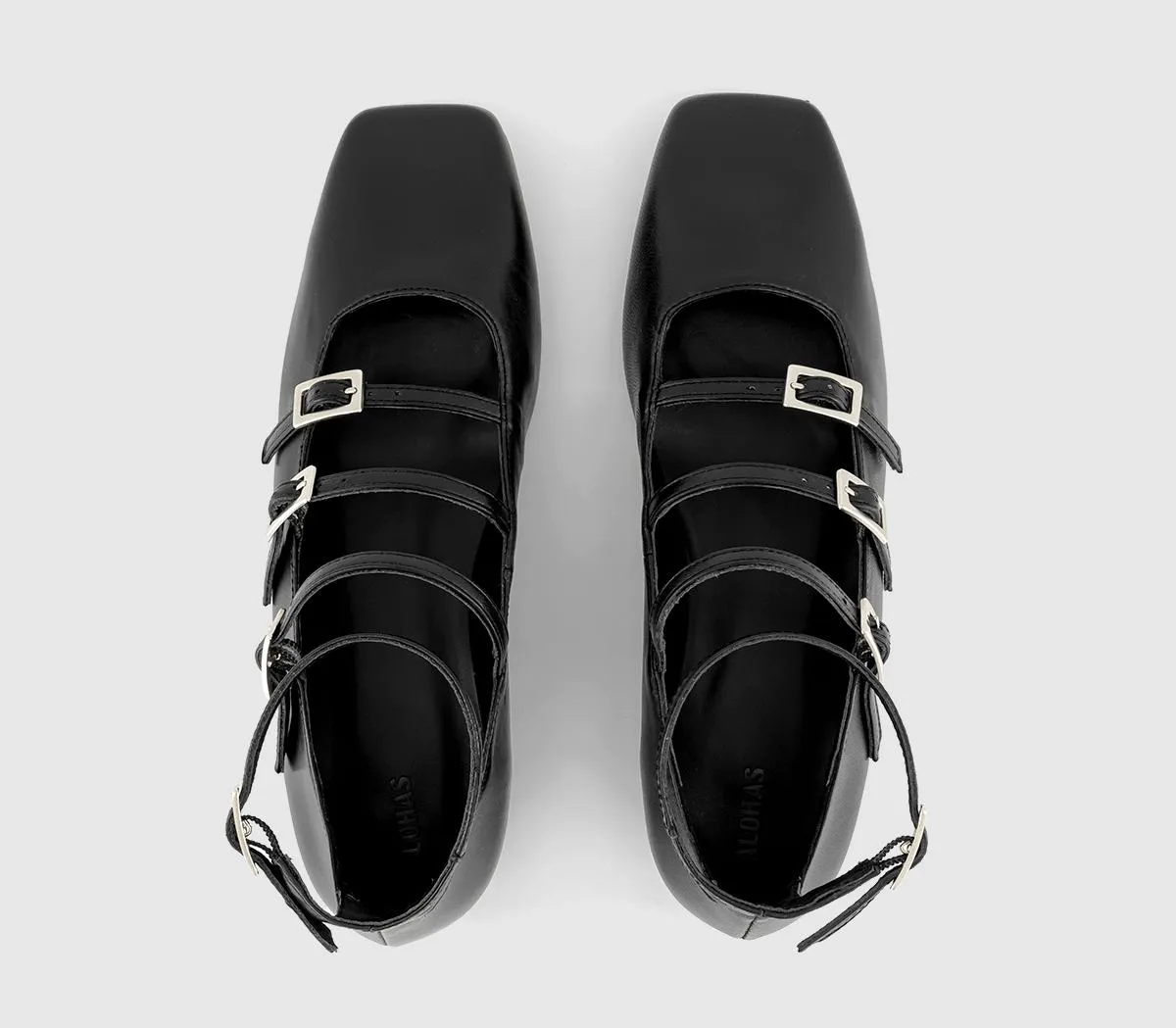 ALOHAS Luke Ballet Flats Black Leather