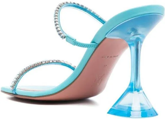 Amina Muaddi Gilda crystal-embellished sandals Blue