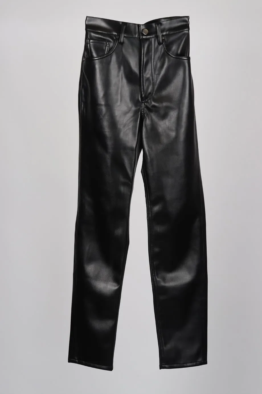 ANINE BING FAUX LEATHER STRAIGHT LEG PANTS FR 32 UK 4