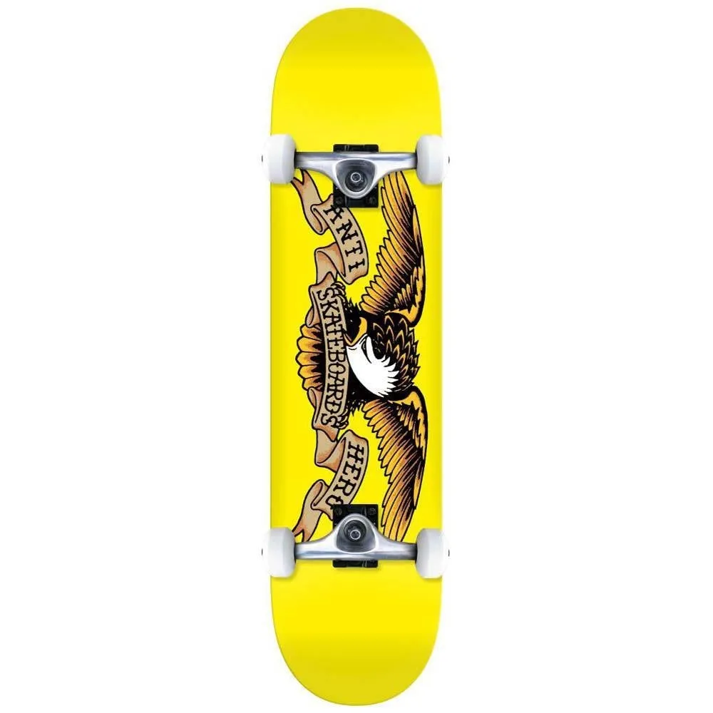Anti Hero Classic Eagle Mini Factory Complete Skateboard Yellow 7.3