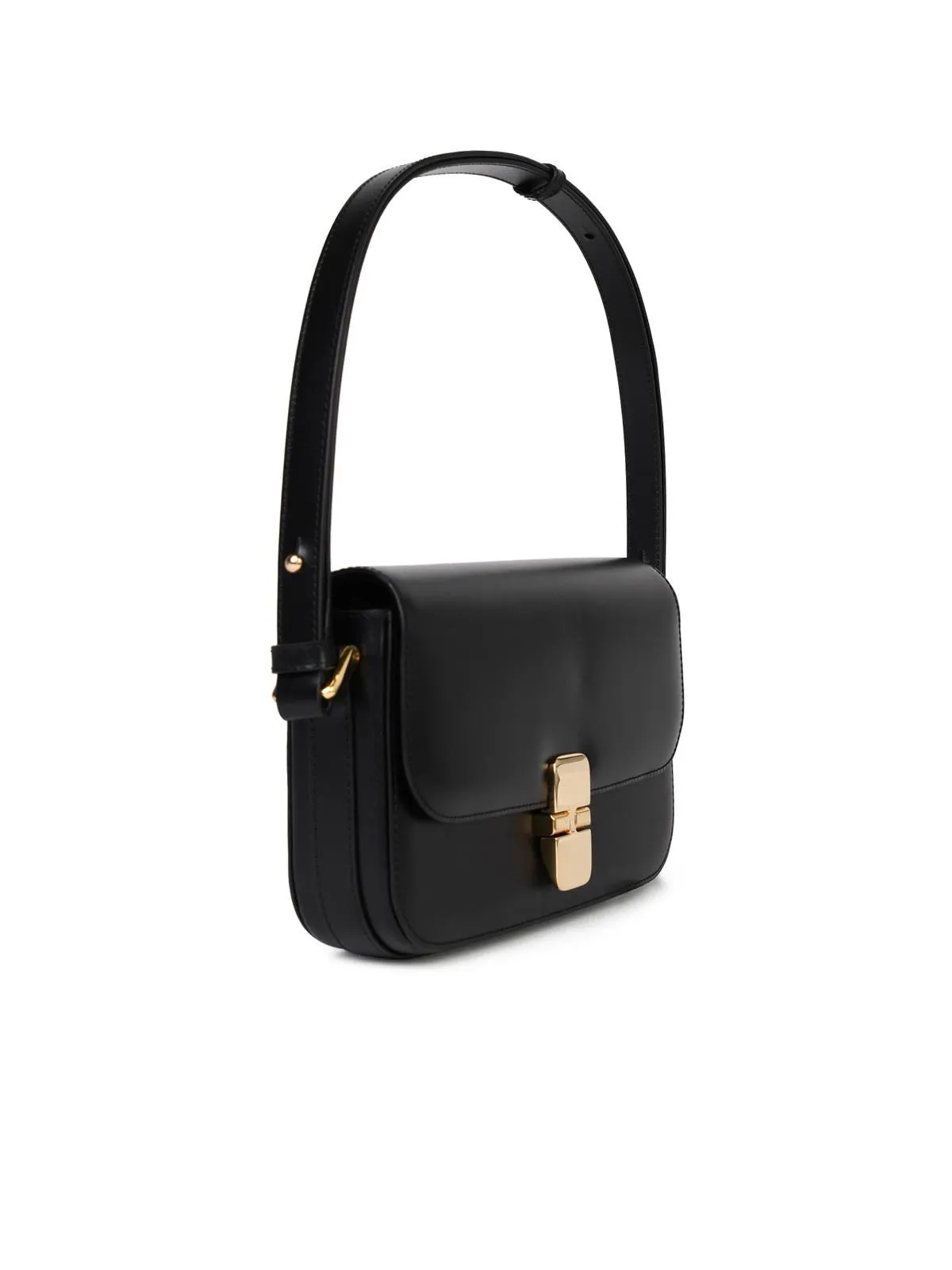 A.P.C.    A.P.C. 'Grace Bguette' Black Smooth Lear Crossbody Bag