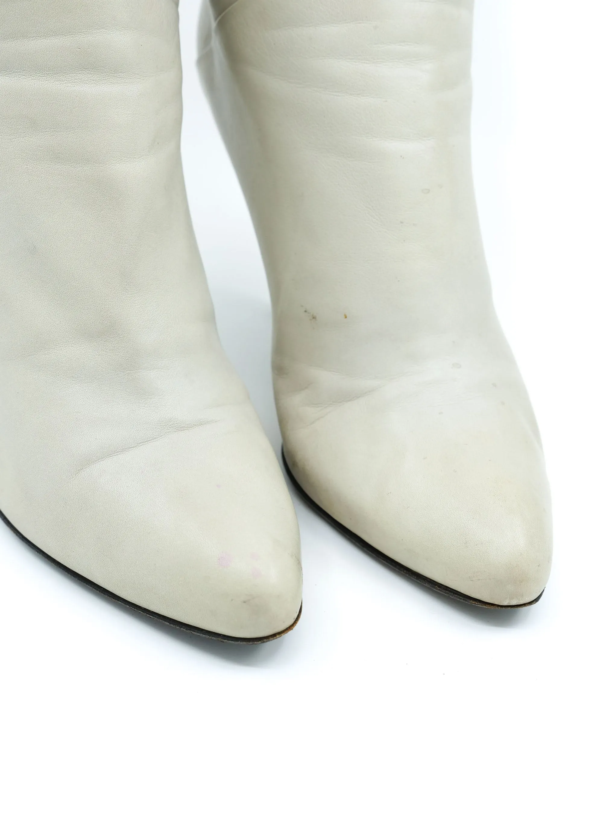 Applique Cutout Knee High Heeled Boots, 39.5
