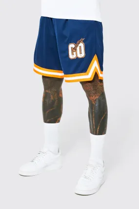 Applique Varsity Mesh Basketball Shorts