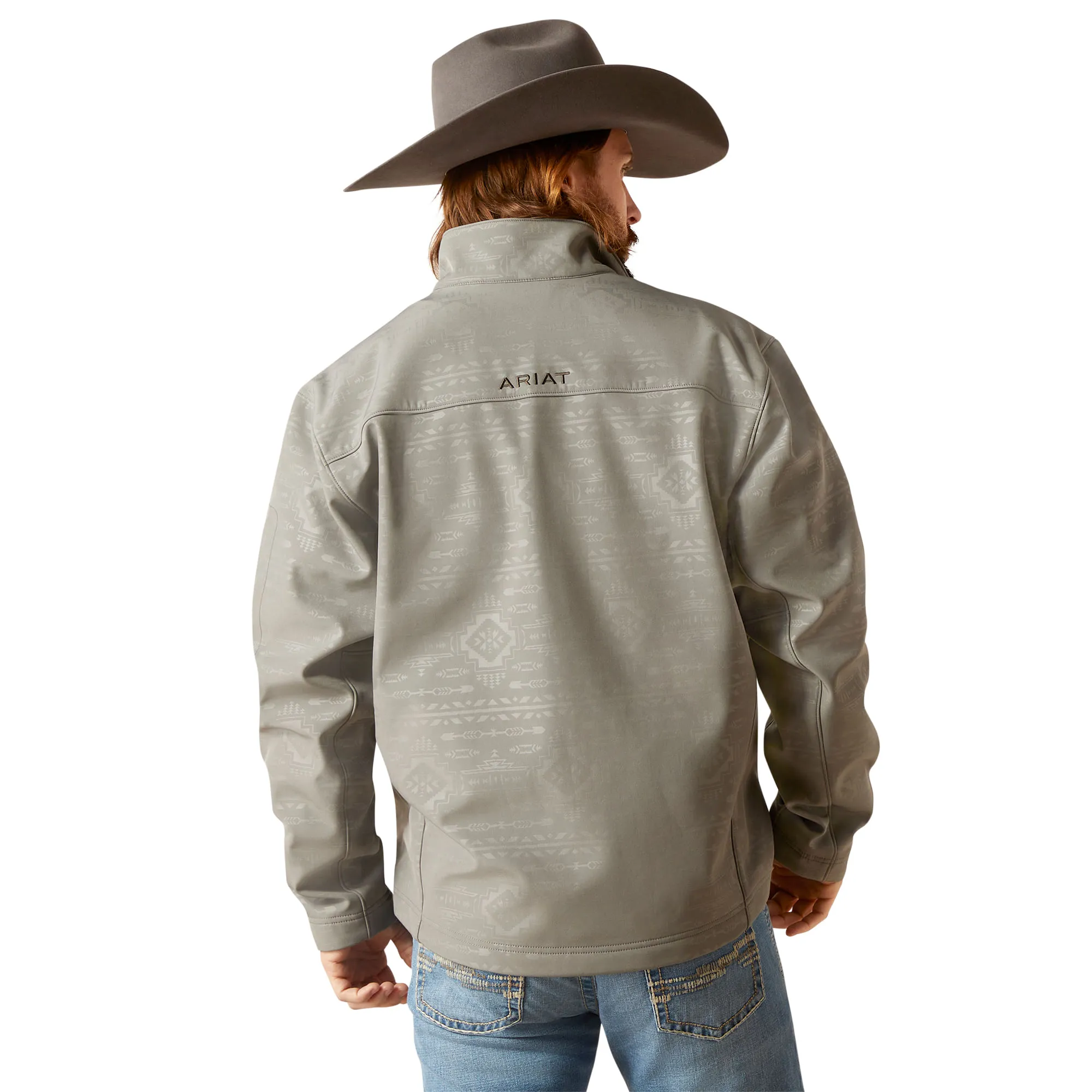 Ariat Mens Jetty Grey Embossed Vernon 2.0 Softshell Jacket