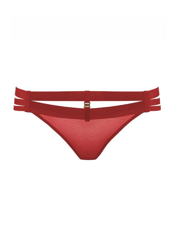 Art Deco Multi-Strap Burnt Red Thong