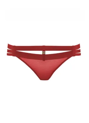 Art Deco Multi-Strap Burnt Red Thong