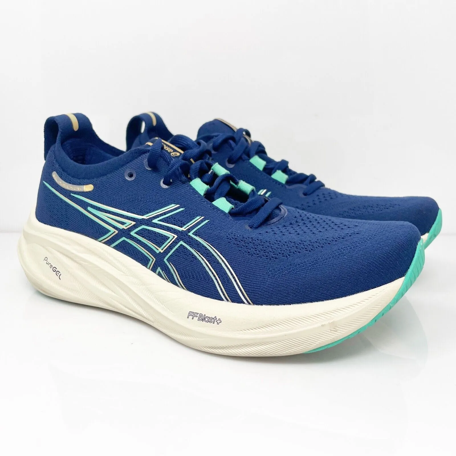 Asics Womens Gel Nimbus 26 1012B601 Blue Running Shoes Sneakers Size 8