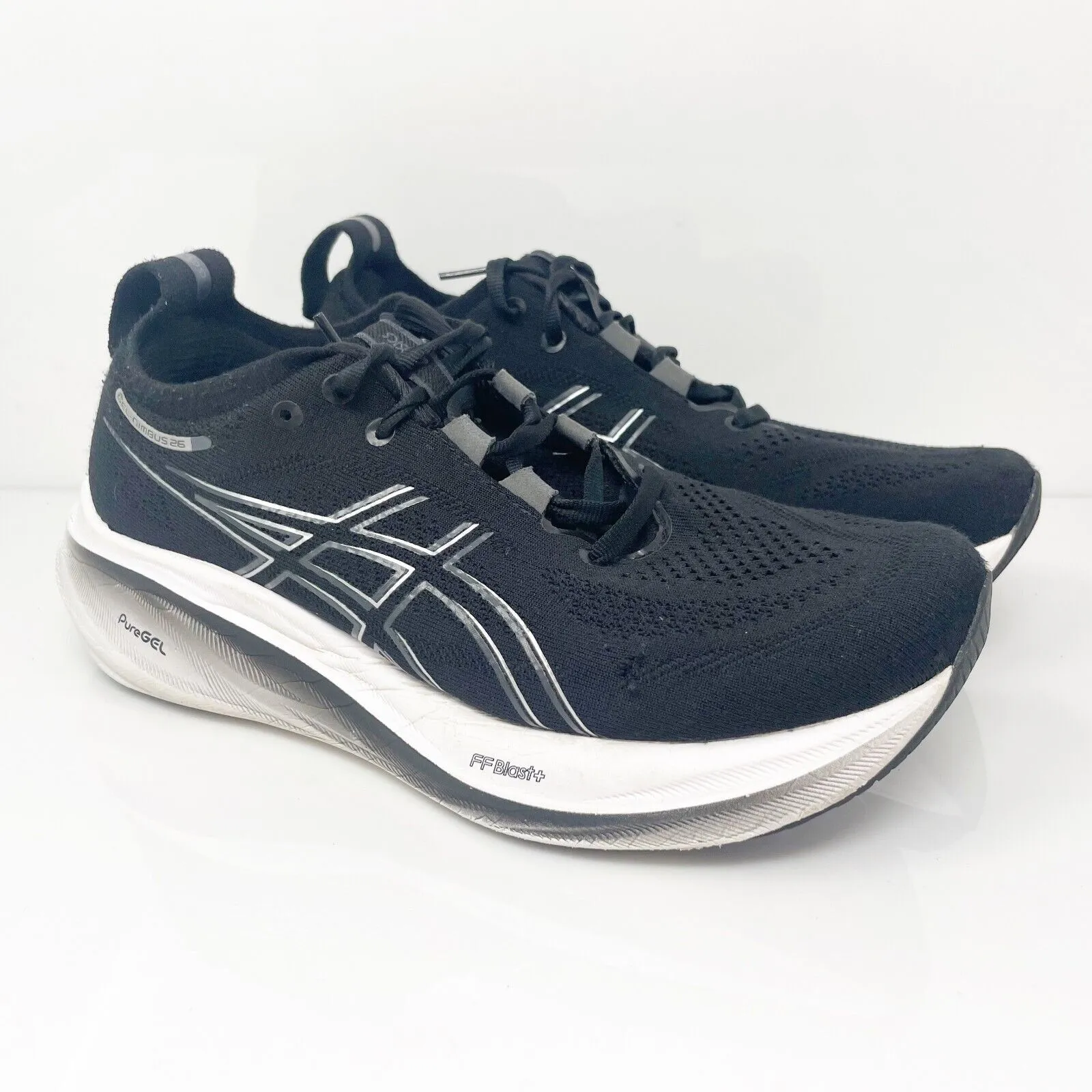 Asics Womens Gel Nimbus 26 1012B602 Black Running Shoes Sneakers Size 8.5 W