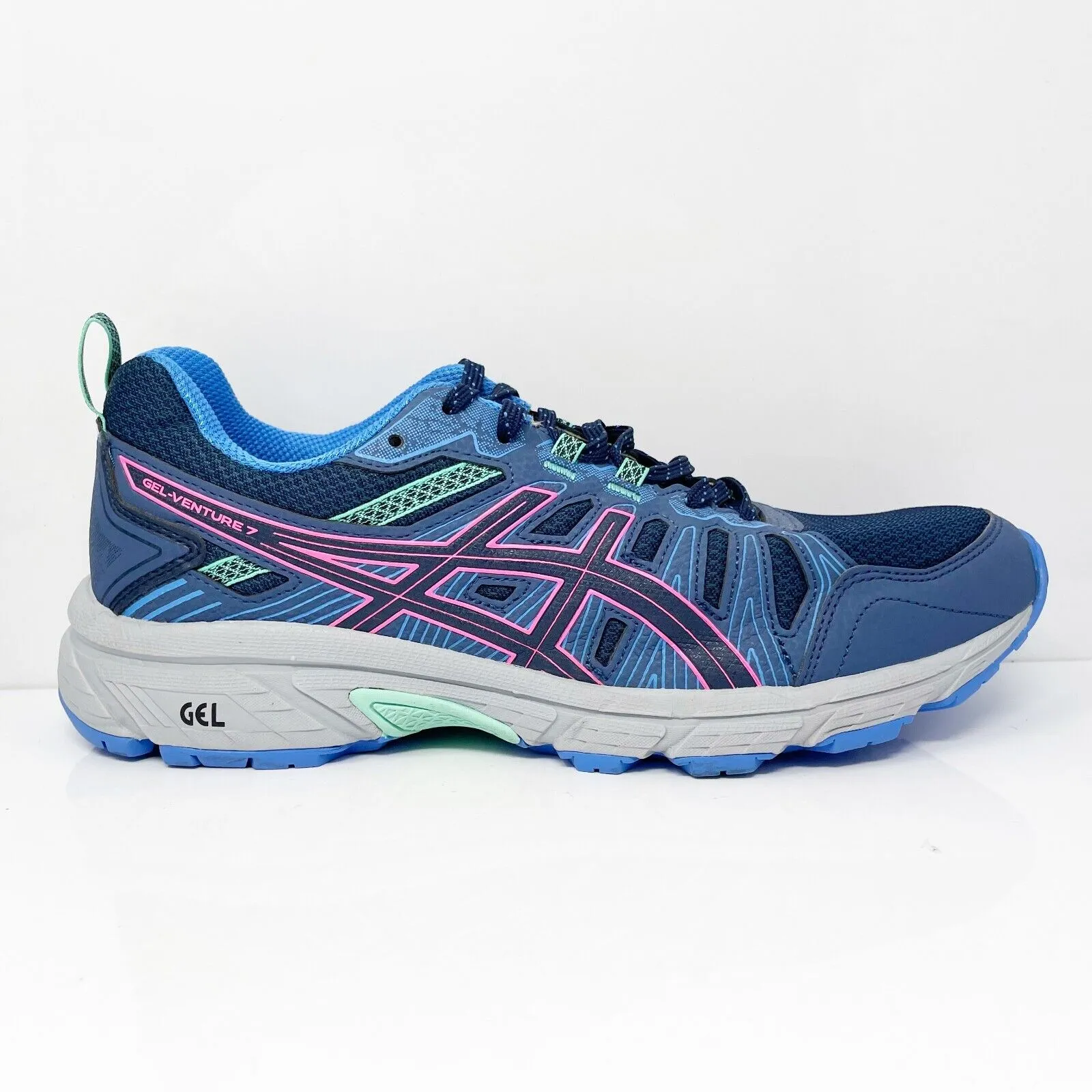 Asics Womens Gel Venture 7 1012A476 Blue Running Shoes Sneakers Size 12