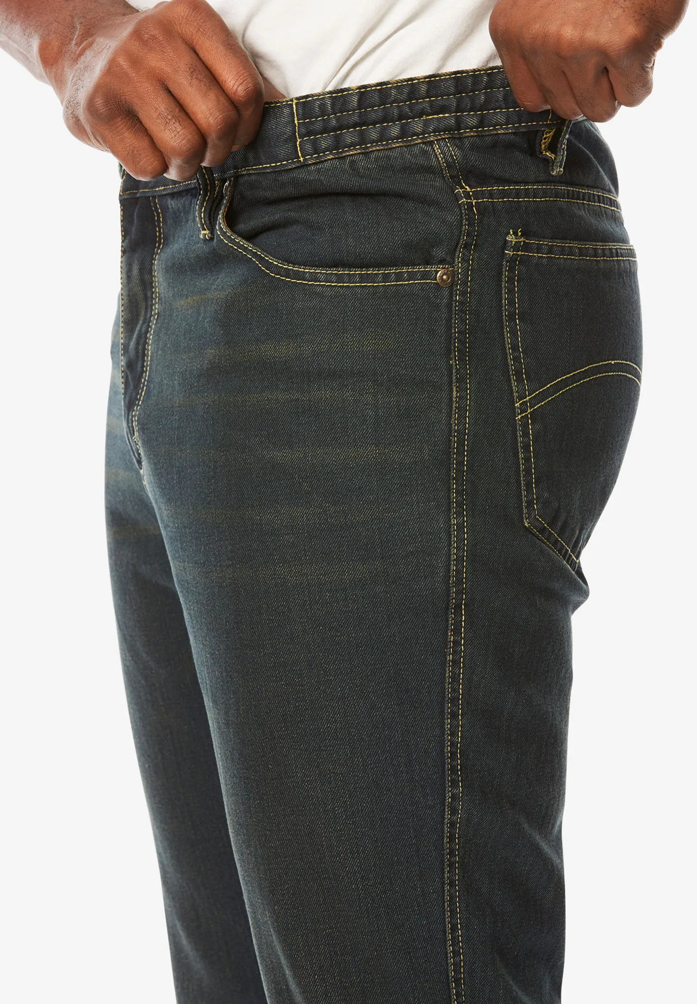 Athletic Fit Side Elastic 5-Pocket Jeans
