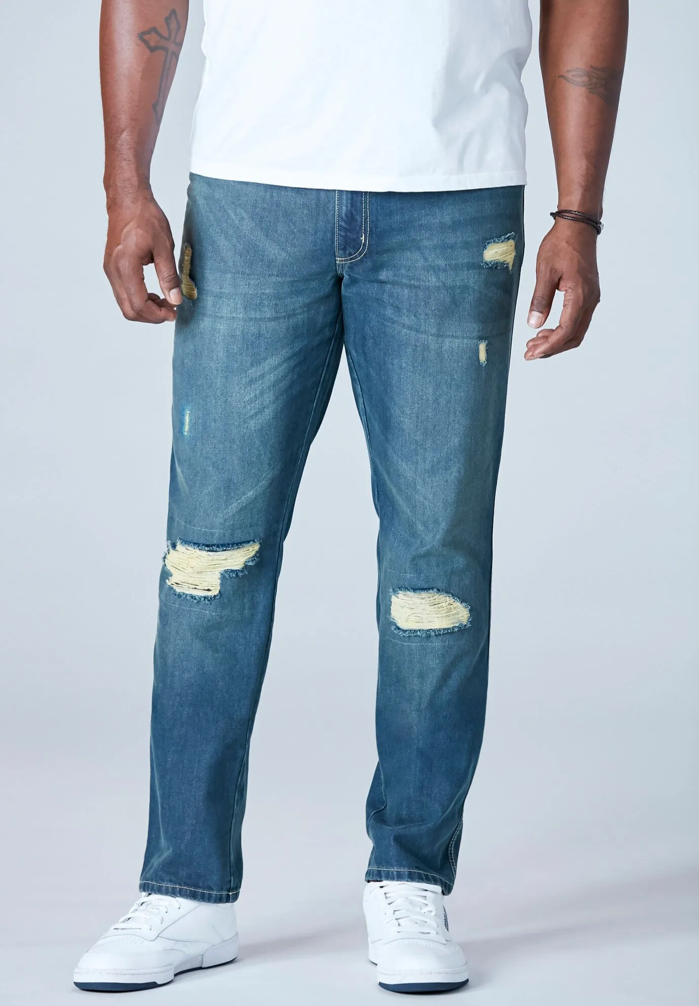 Athletic Fit Side Elastic 5-Pocket Jeans