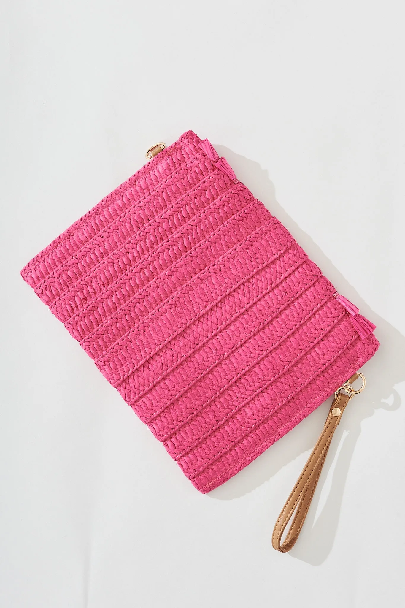 August + Delilah Capri Boho Clutch In Fuchsia
