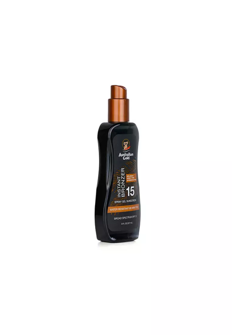 Australian Gold AUSTRALIAN GOLD - Spray Gel Sunscreen Broad Spectrum SPF 15 with Instant Bronzer  237ml/8oz