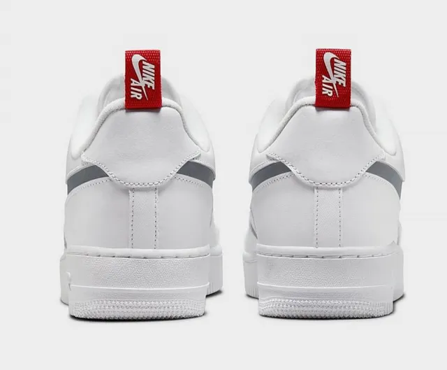 AUTHENTIC NIKE AIR FORCE 1 Cut Out Swoosh White Metallic...